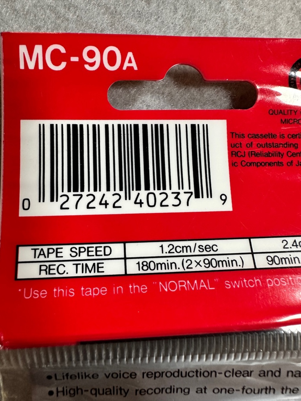 Sony MC-90 Microcassette 180 Min Voice Recorder Tape New Sealed - Picture 4 of 6